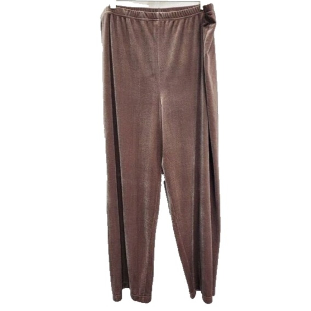 VTG 90s Casual Corner Annex Womens Wide Leg Pants Size 1X Brown Velvet Grunge